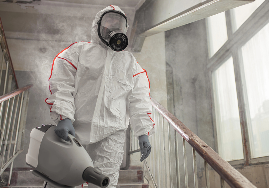 Biohazard Technician Performing Hantavirus Cleanup and Disinfection in Northwest Arkansas